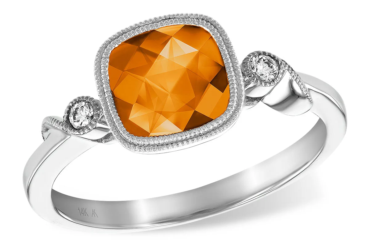 Citrine Ring in white gold