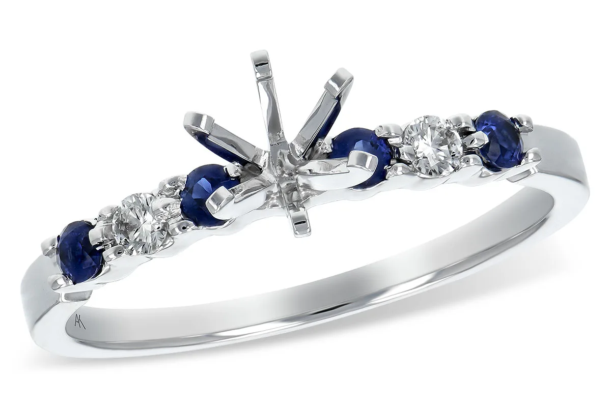 Sapphire Semi-Mount Engagement Ring in white gold