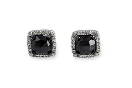 Black Diamond Earrings in white gold