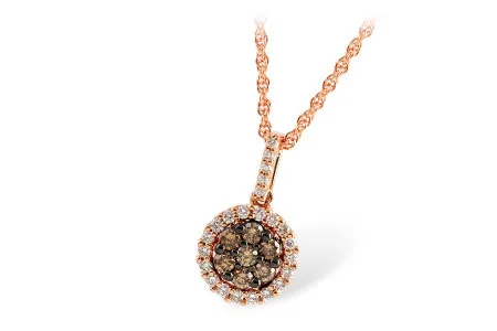 Brown Diamond Necklace in rose gold
