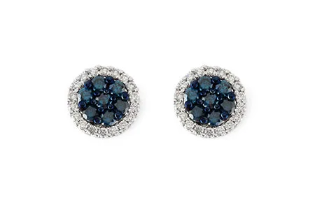 Blue Diamond Earrings in white gold