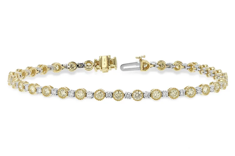 Yellow Diamond Bracelet in two-tone (reversed)