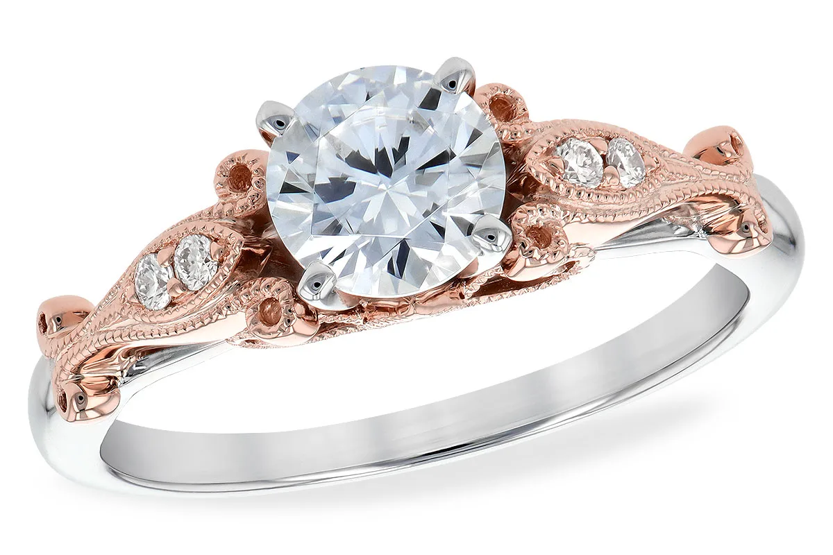 Diamond Semi-Mount Engagement Ring in two-tone (reversed)