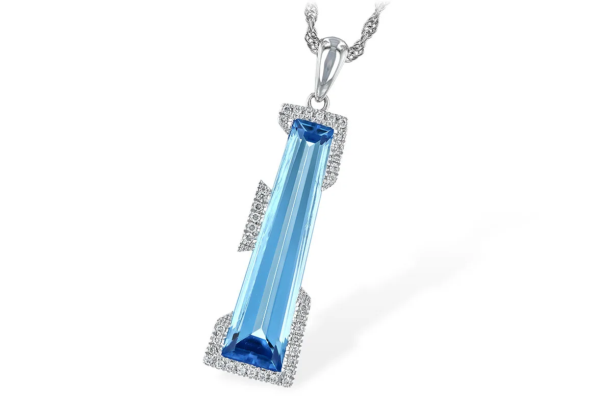 Blue Topaz Necklace in white gold