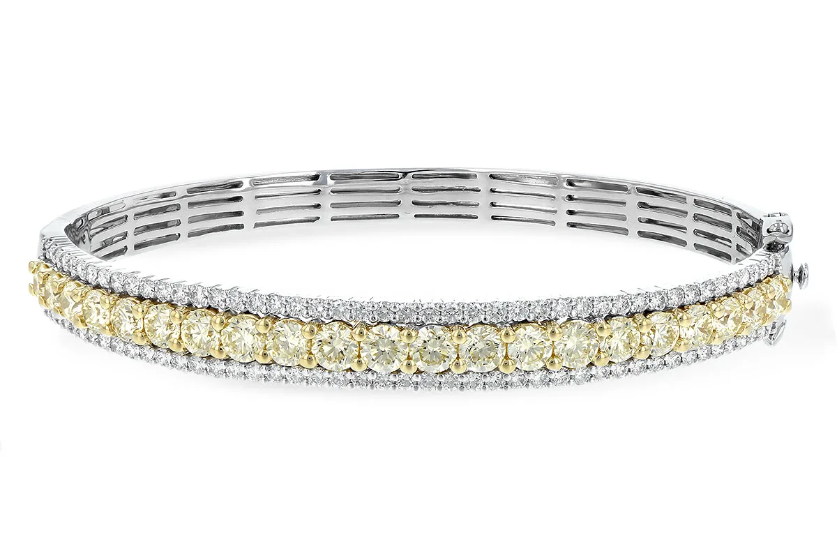 Yellow Diamond Bangle in two-tone (reversed)