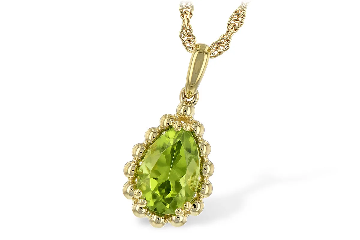 Peridot Necklace in yellow gold