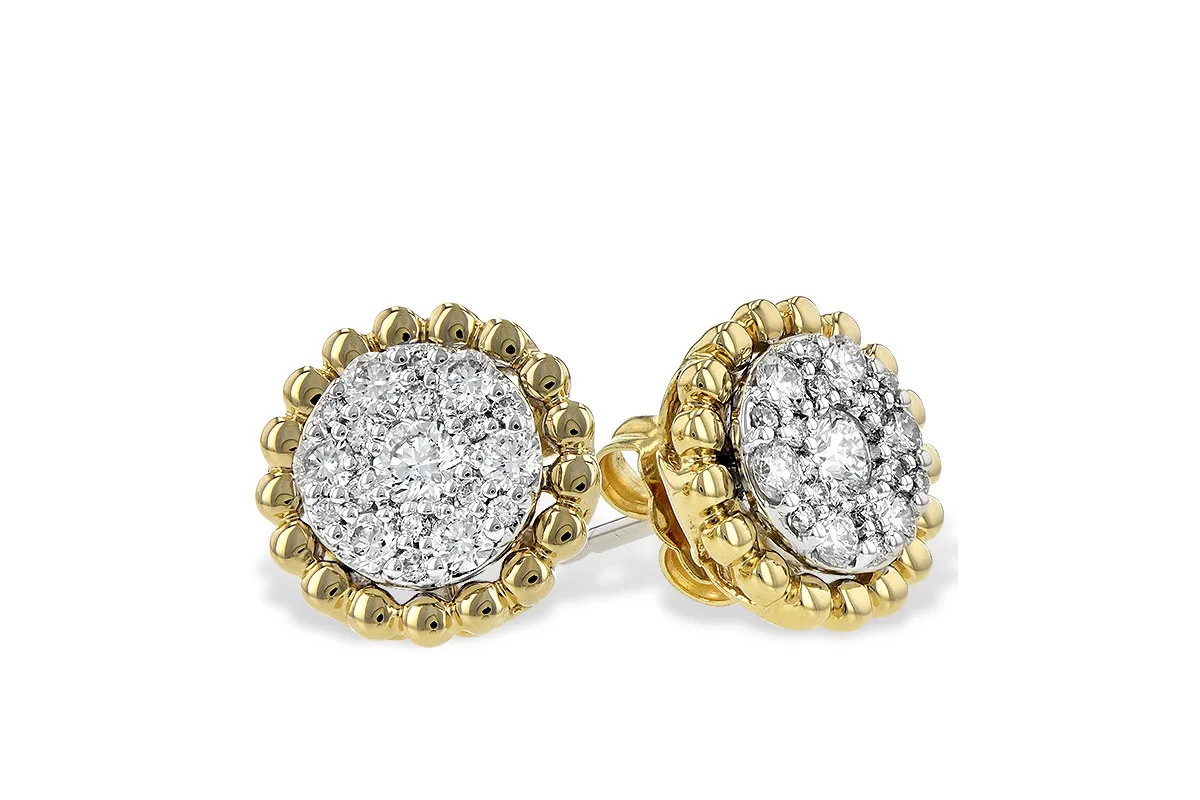 Diamond Earrings in two-tone (reversed)