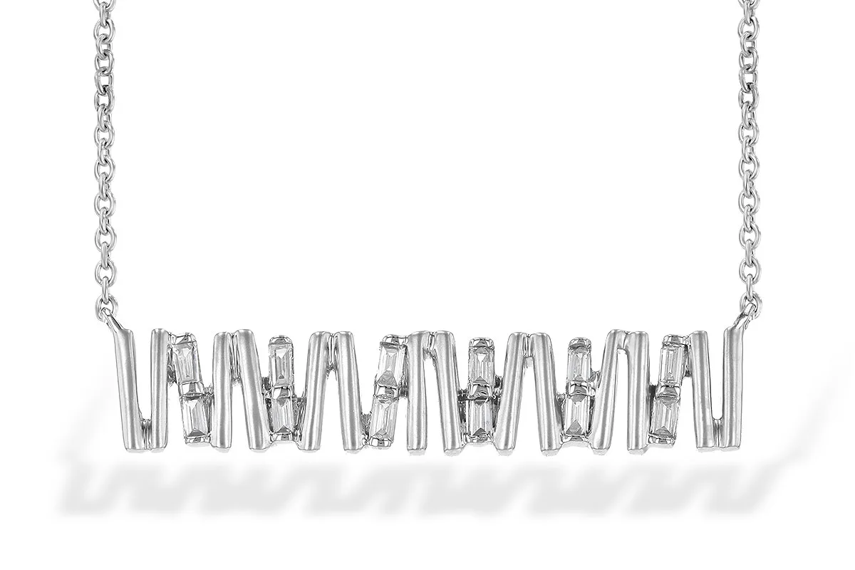 Baguette Diamond & Diamond Necklace in white gold