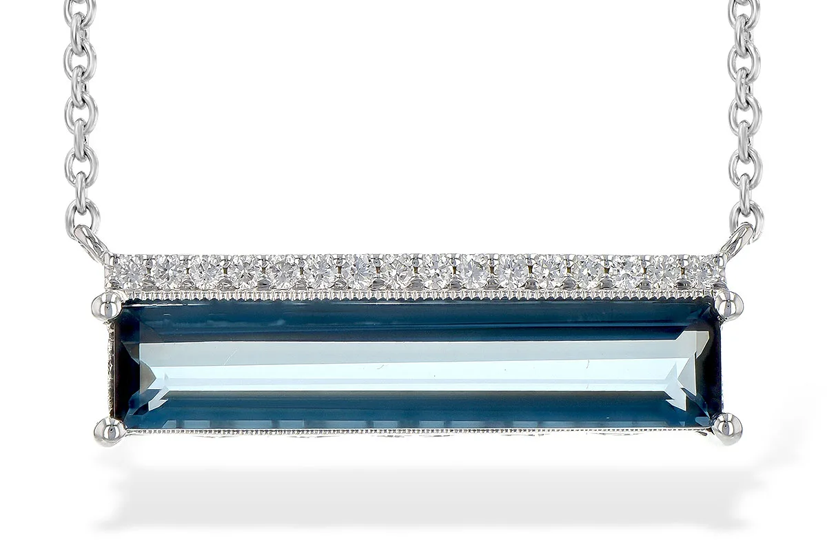 London Blue Topaz Necklace in white gold