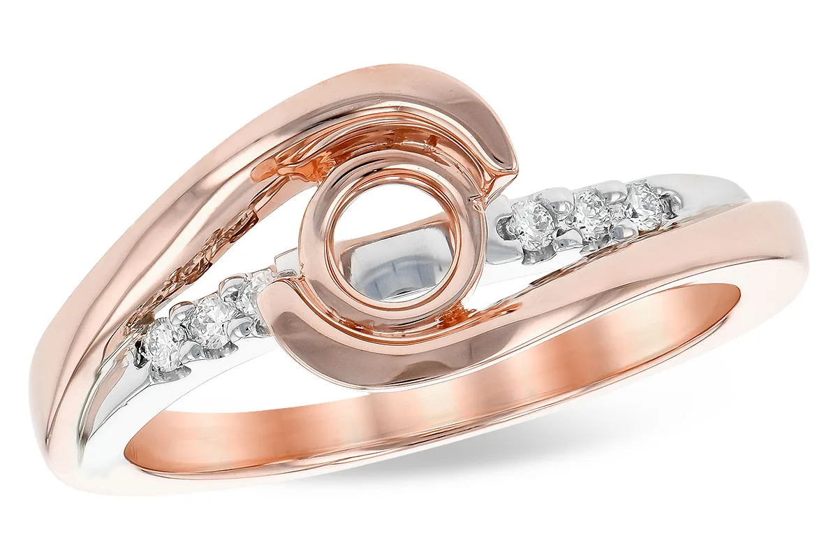 Diamond Semi-Mount Engagement Ring in rose gold