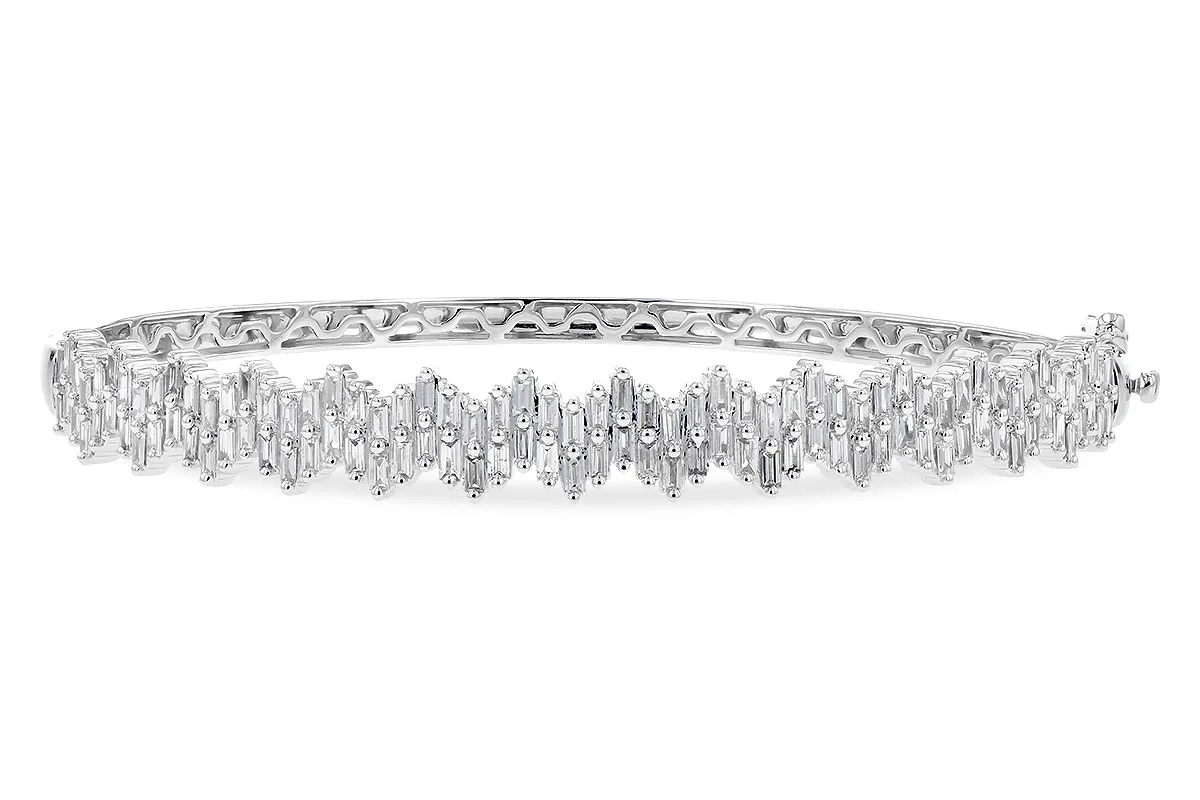 Baguette Diamond Bangle in white gold