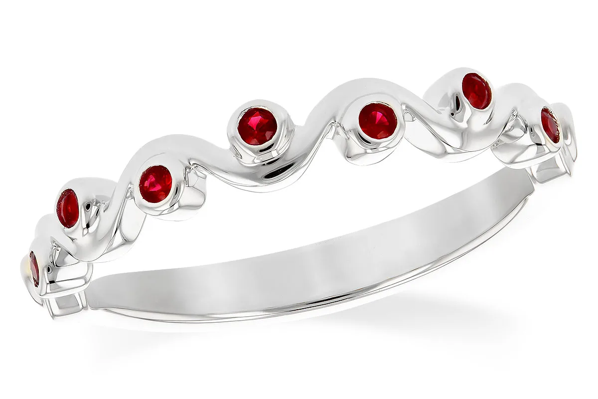 Ruby Wedding Band in white gold
