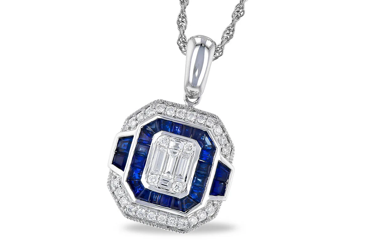 Sapphire Necklace in white gold