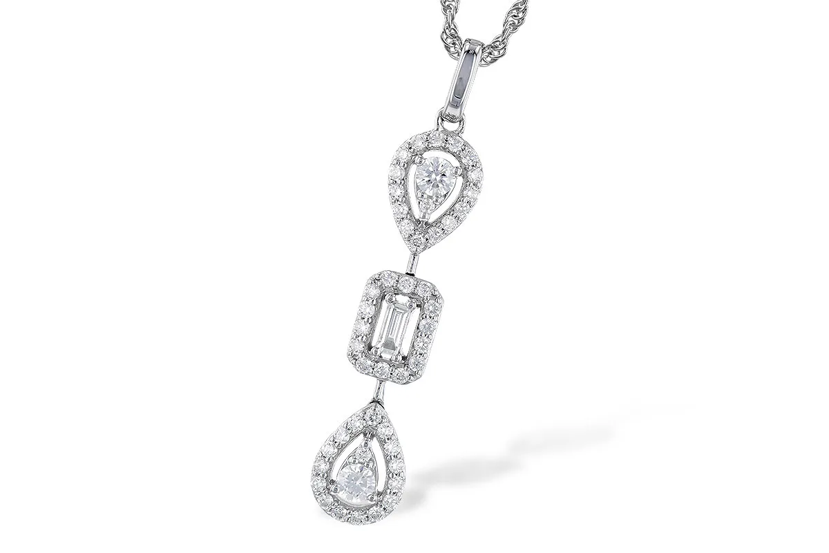 Baguette Diamond Necklace in white gold