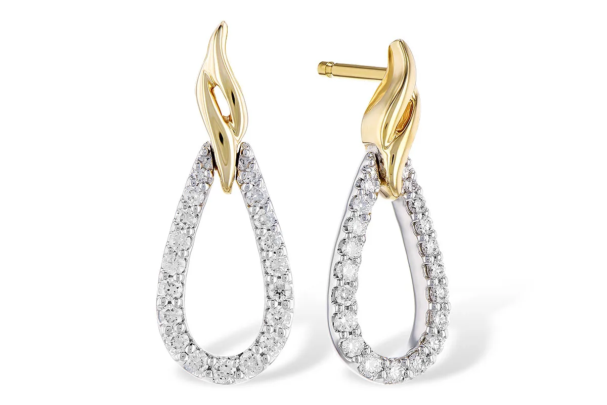 Diamond Earrings in yellow & white