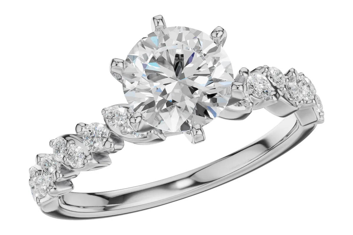 Diamond Semi-Mount Engagement Ring in white gold