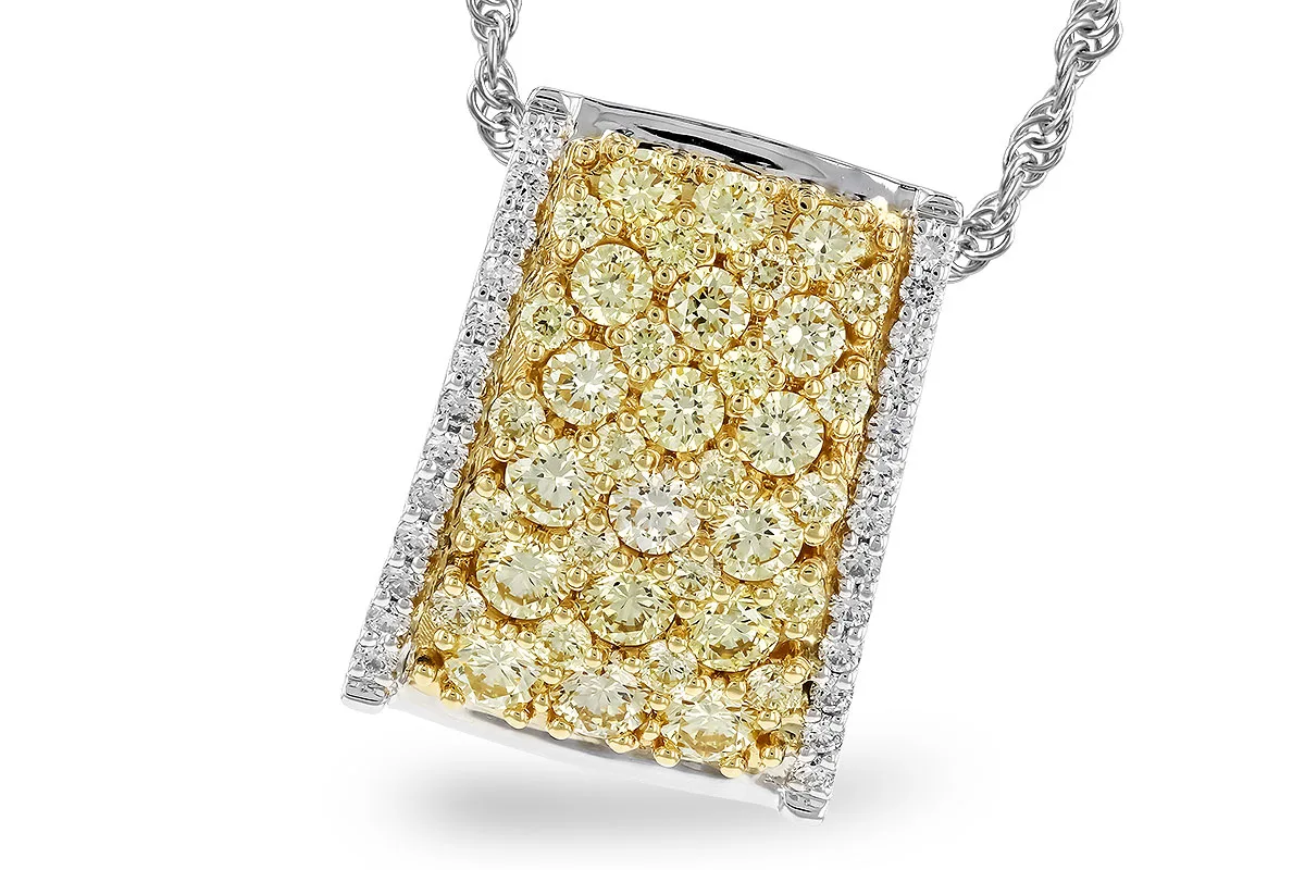 Yellow Diamond Necklace in yellow & white