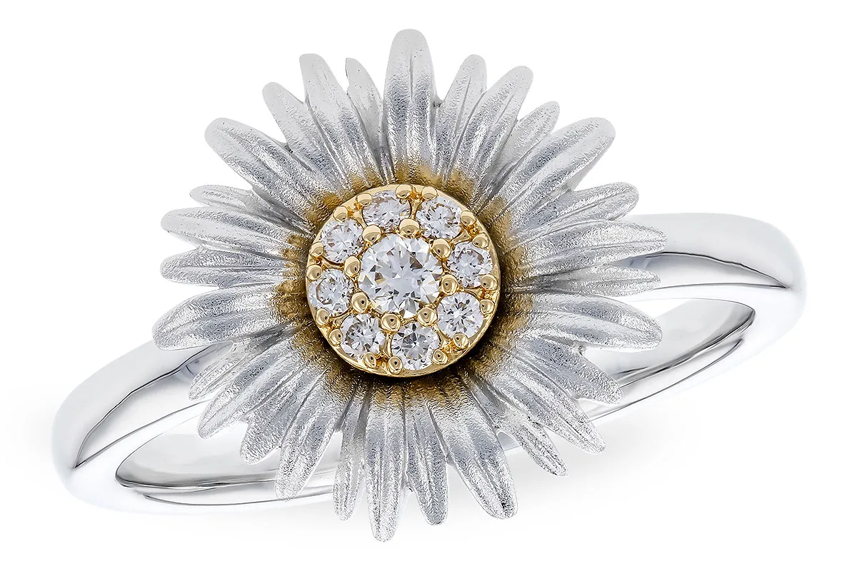 Diamond Ring in yellow & white