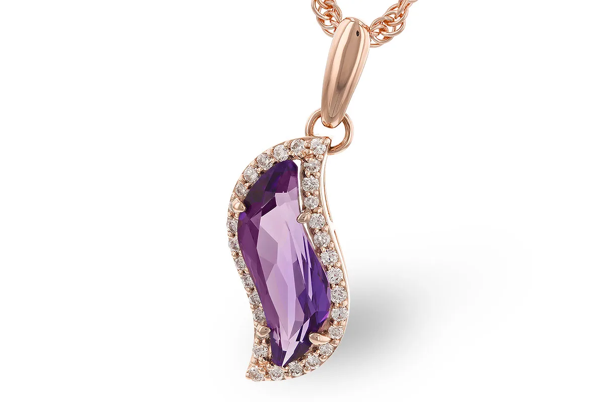 Amethyst Necklace in rose gold