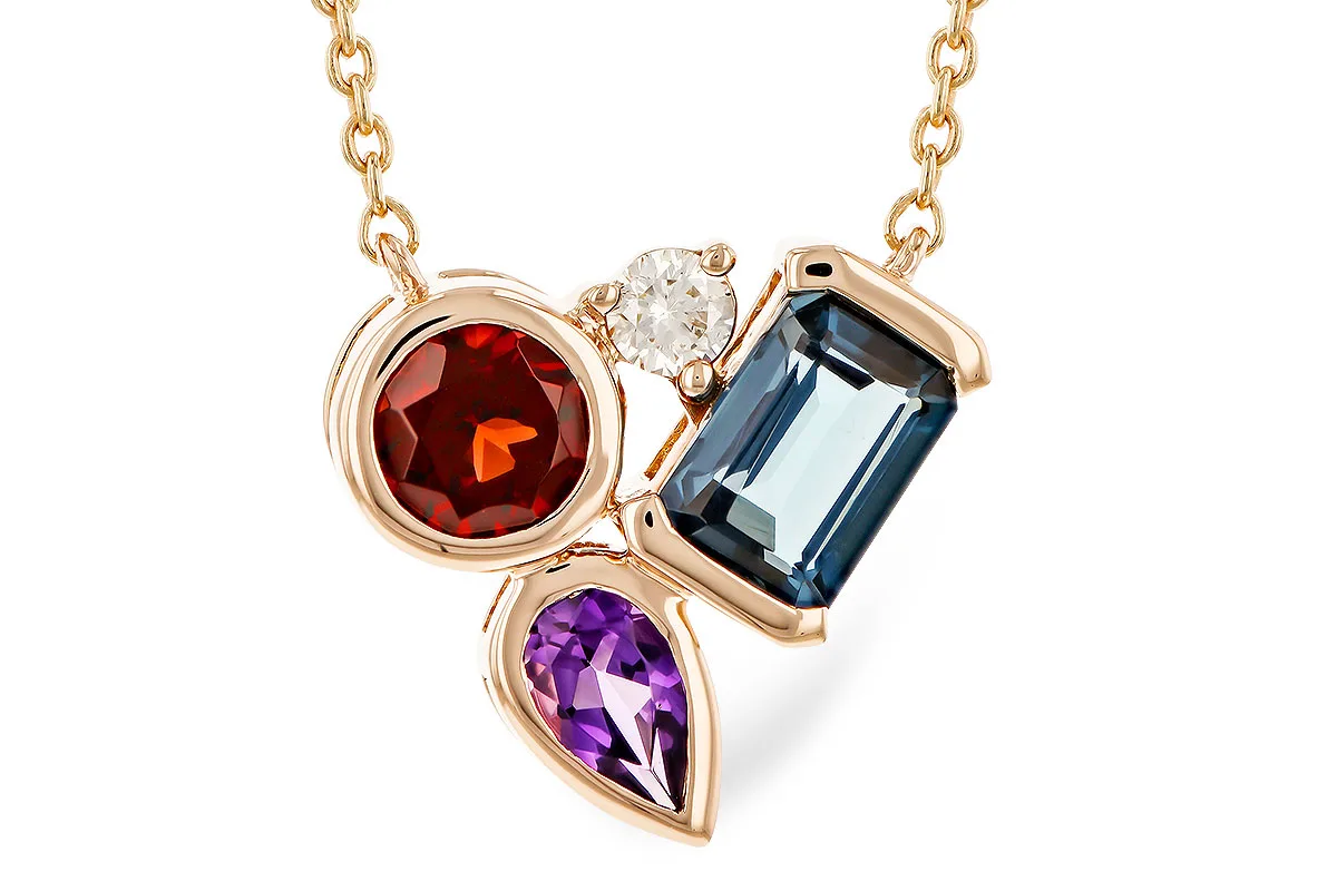 Semi-Precious Stone Necklace in rose gold