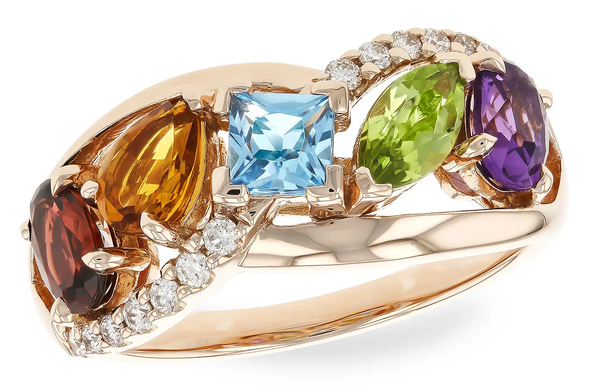 Semi-Precious Stone Ring in rose gold