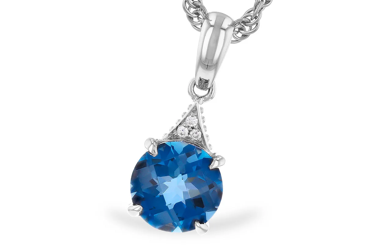 London Blue Topaz Necklace in white gold