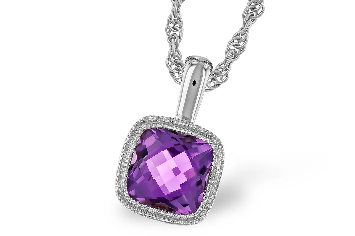 Amethyst Necklace in white gold
