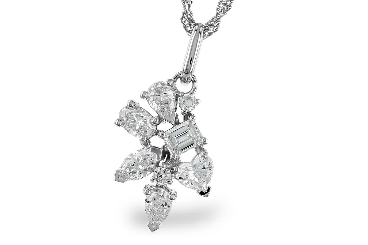 Fancy-Cut Diamond Necklace in white gold