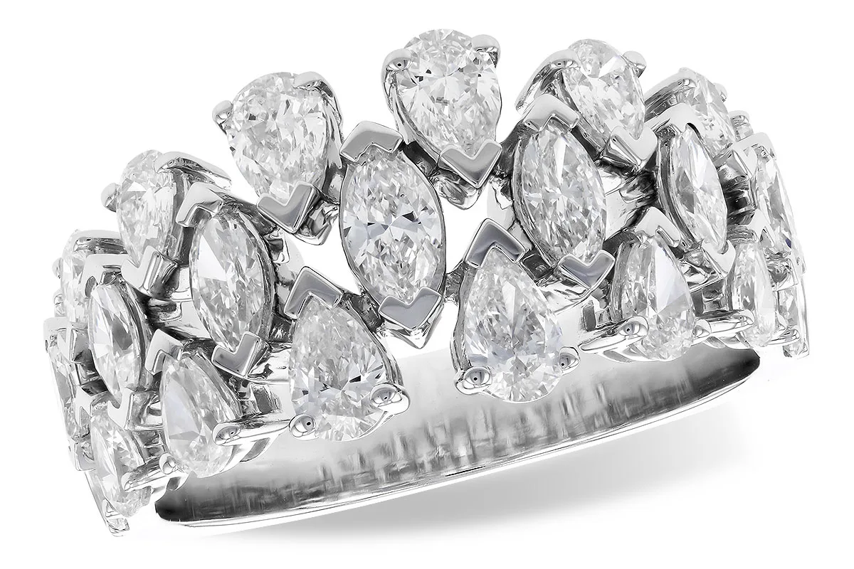 Fancy-Cut Diamond Wedding Band in white gold