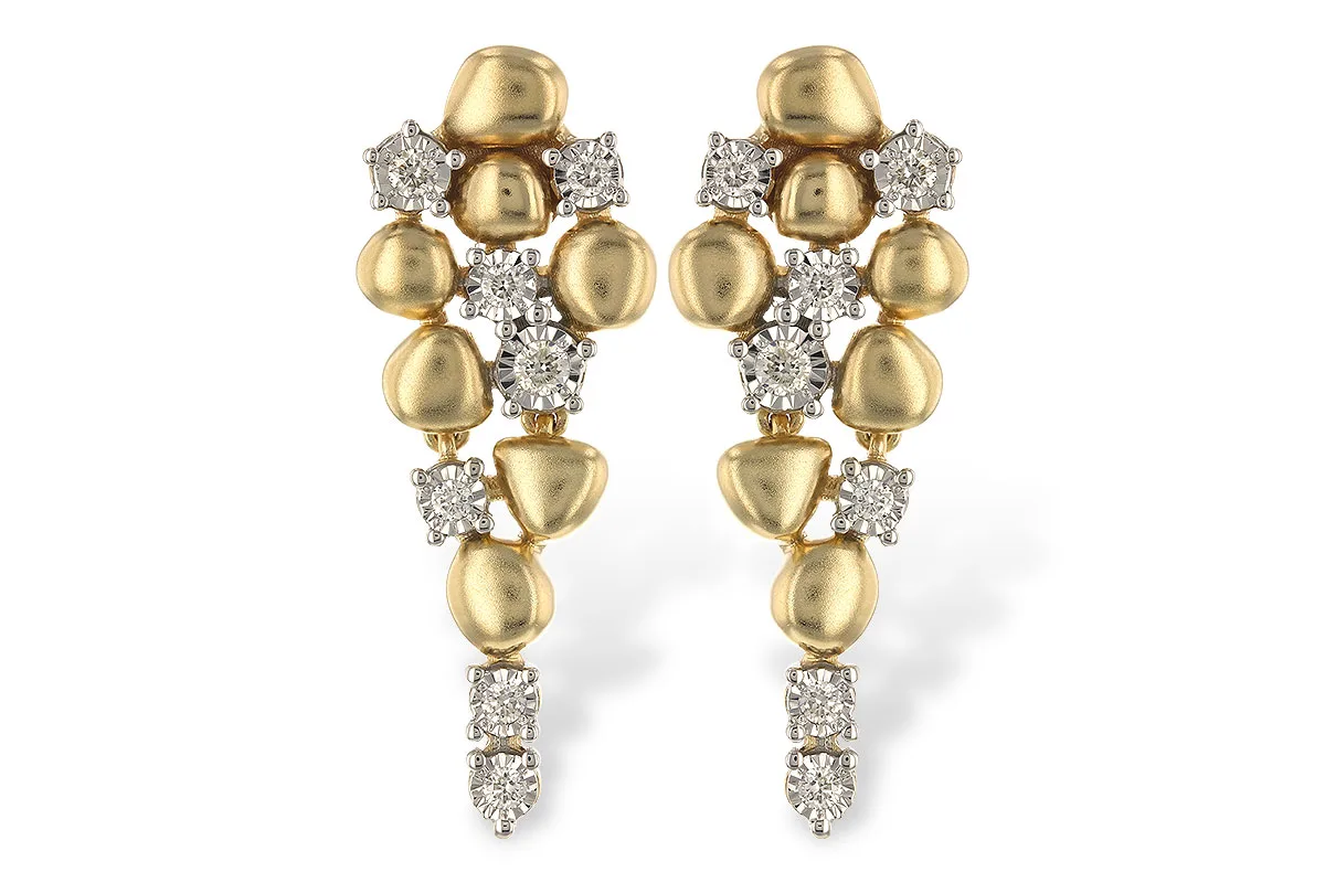 Diamond Earrings in yellow & white