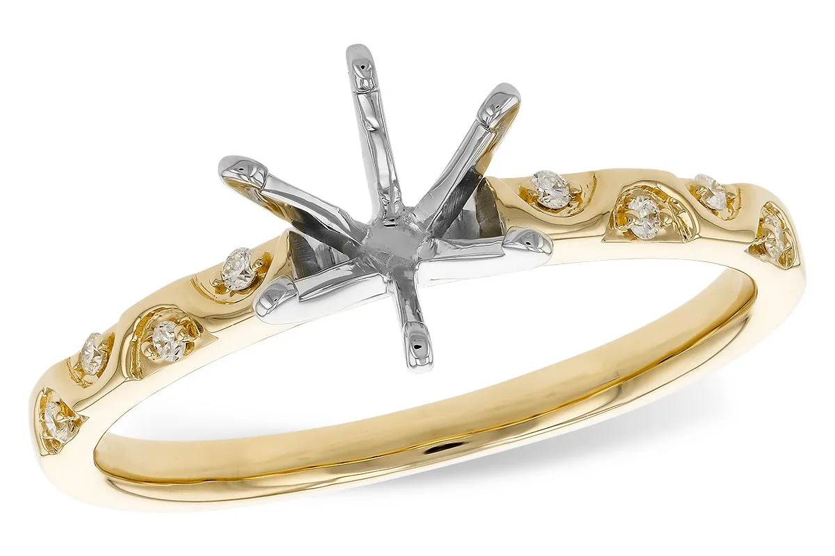Diamond Semi-Mount Engagement Ring in yellow gold