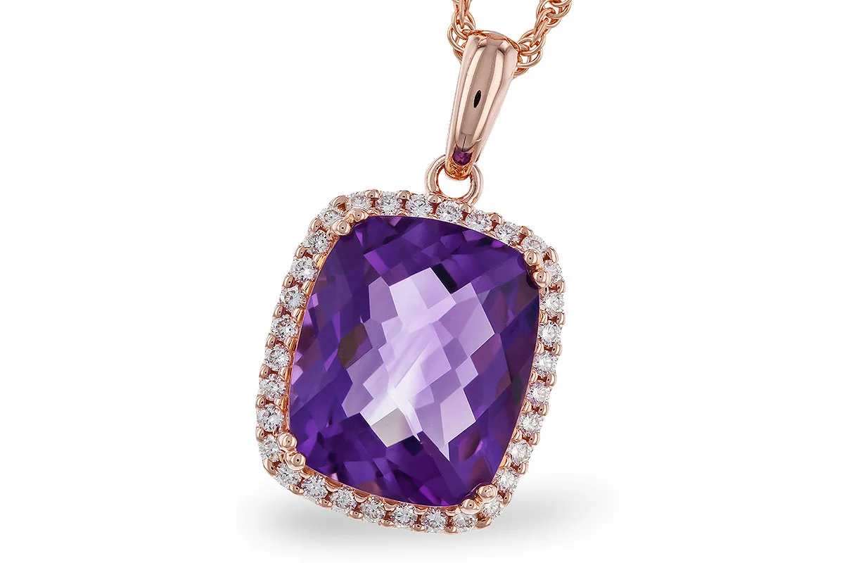 Amethyst Necklace in rose gold