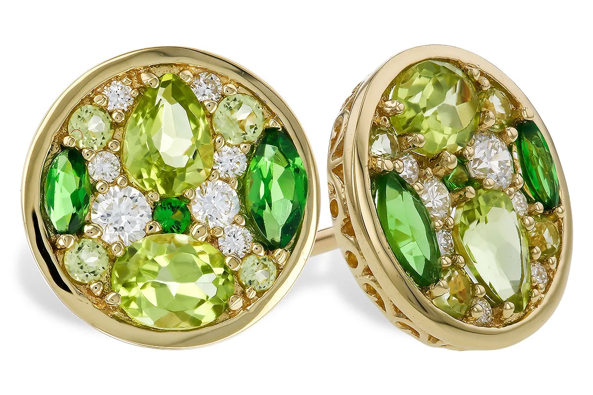 Semi-Precious Stone Earrings in yellow gold