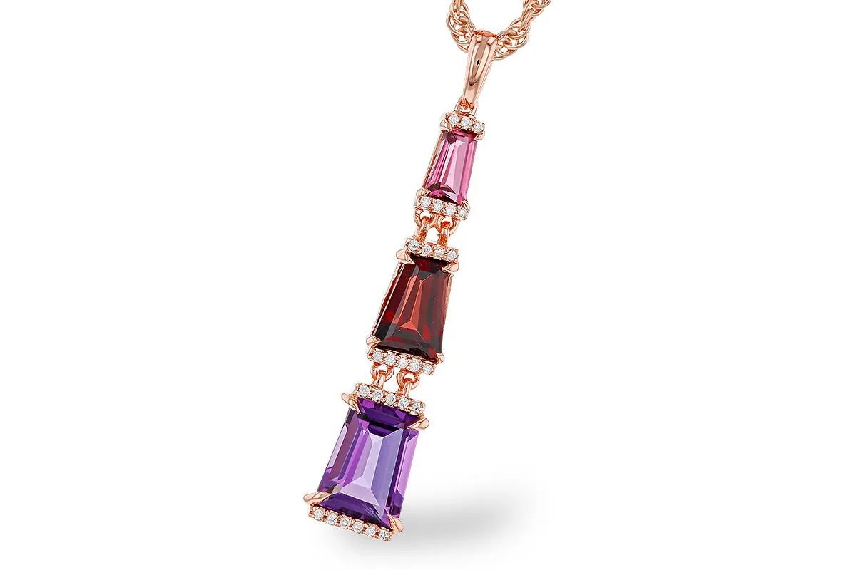 Semi-Precious Stone Necklace in rose gold