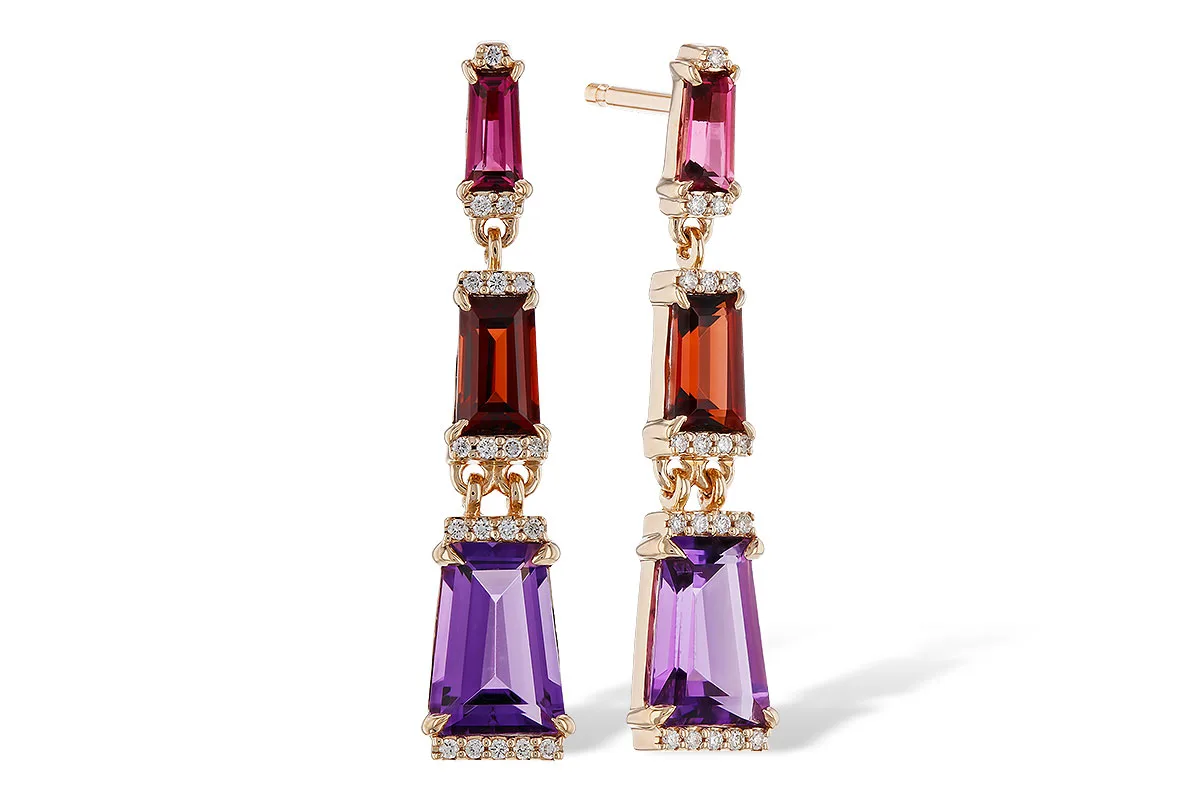 Semi-Precious Stone Earrings in rose gold