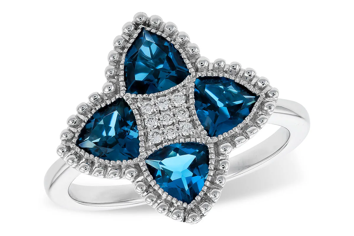 London Blue Topaz Ring in white gold