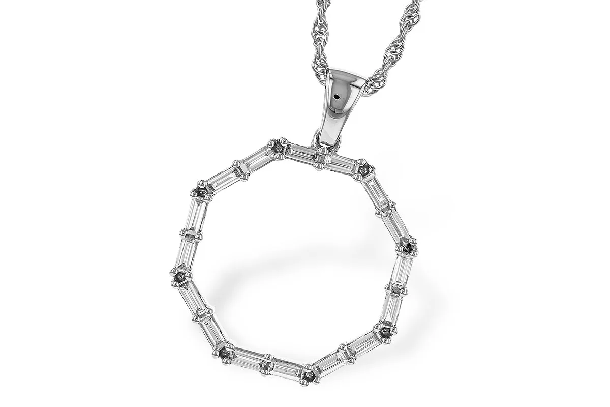 Baguette Diamond & Diamond Necklace in white gold