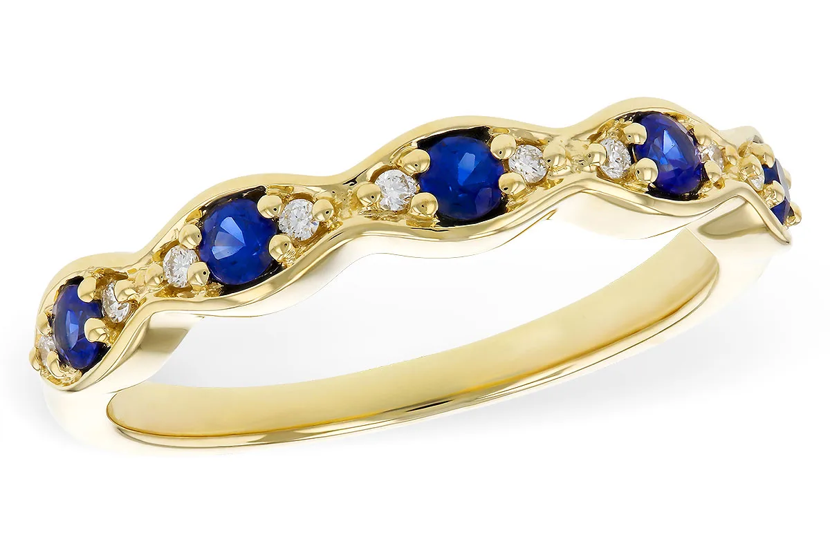 Sapphire Wedding Band in yellow gold