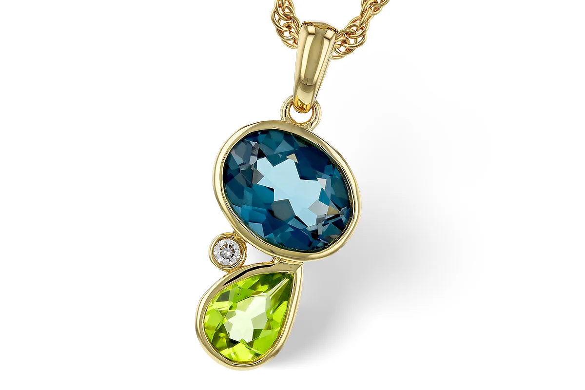 Semi-Precious Stone Necklace in yellow gold