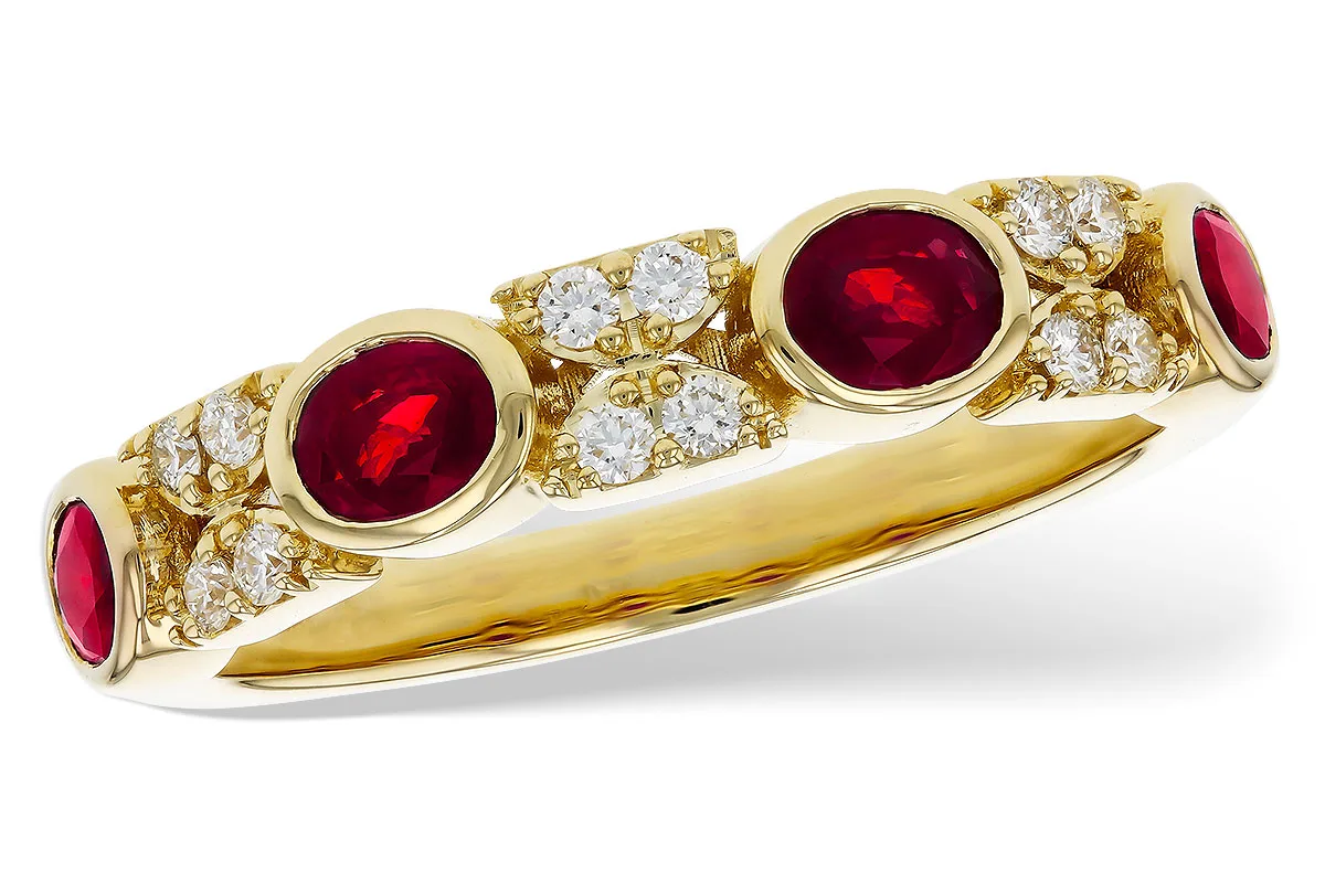 Ruby Wedding Band in yellow gold