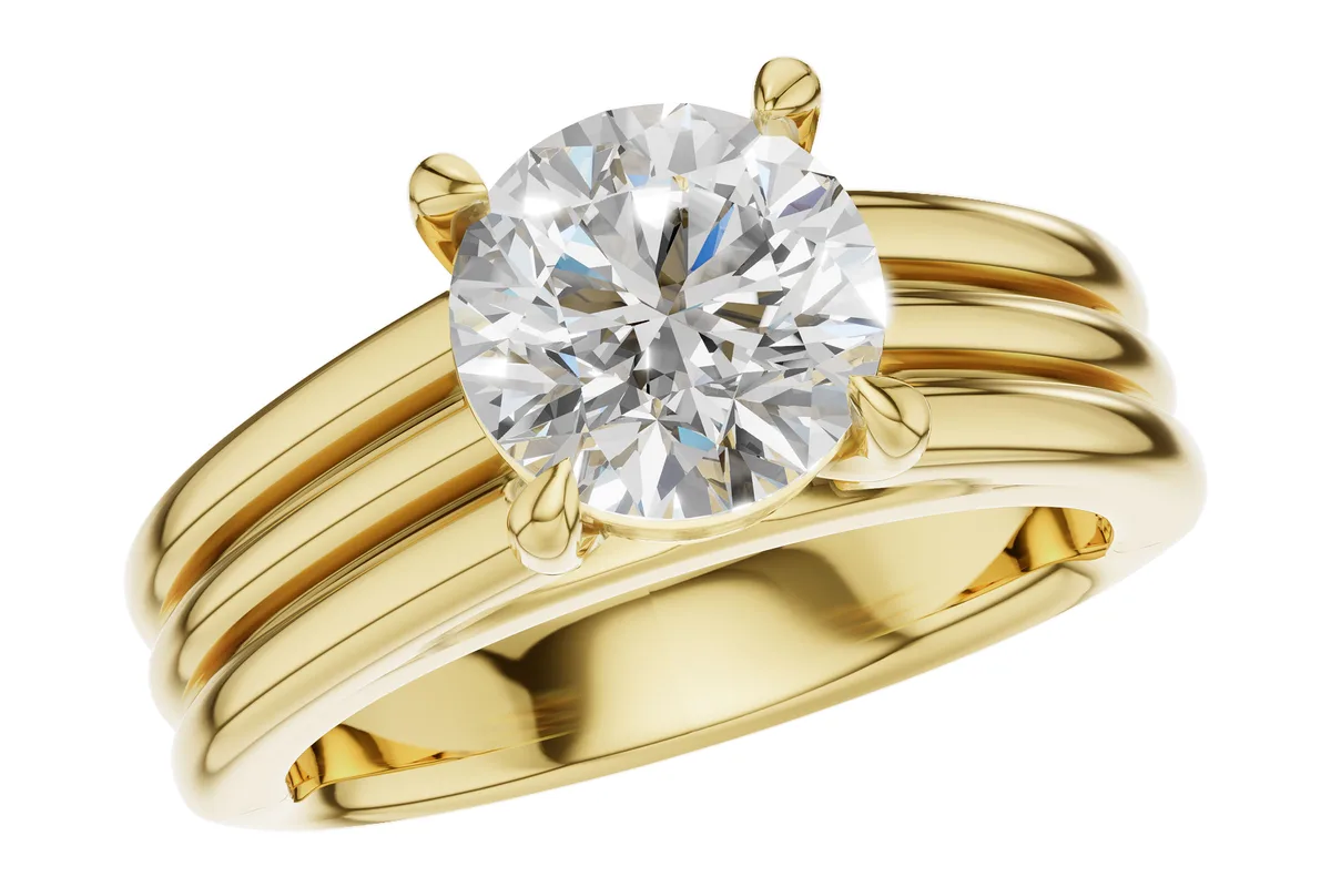 Diamond Semi-Mount Engagement Ring in yellow gold
