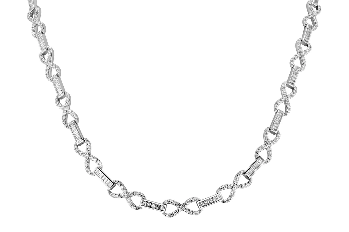 Baguette Diamond Necklace in white gold