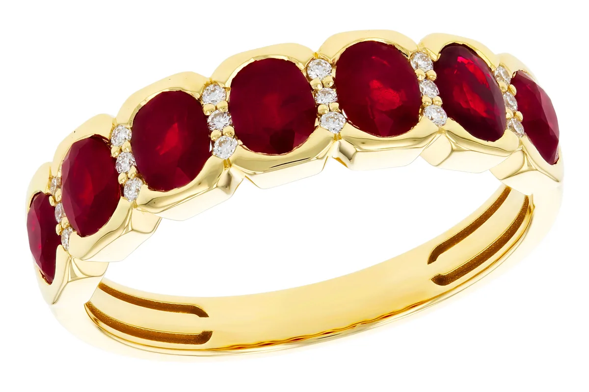 Ruby Wedding Band in yellow gold