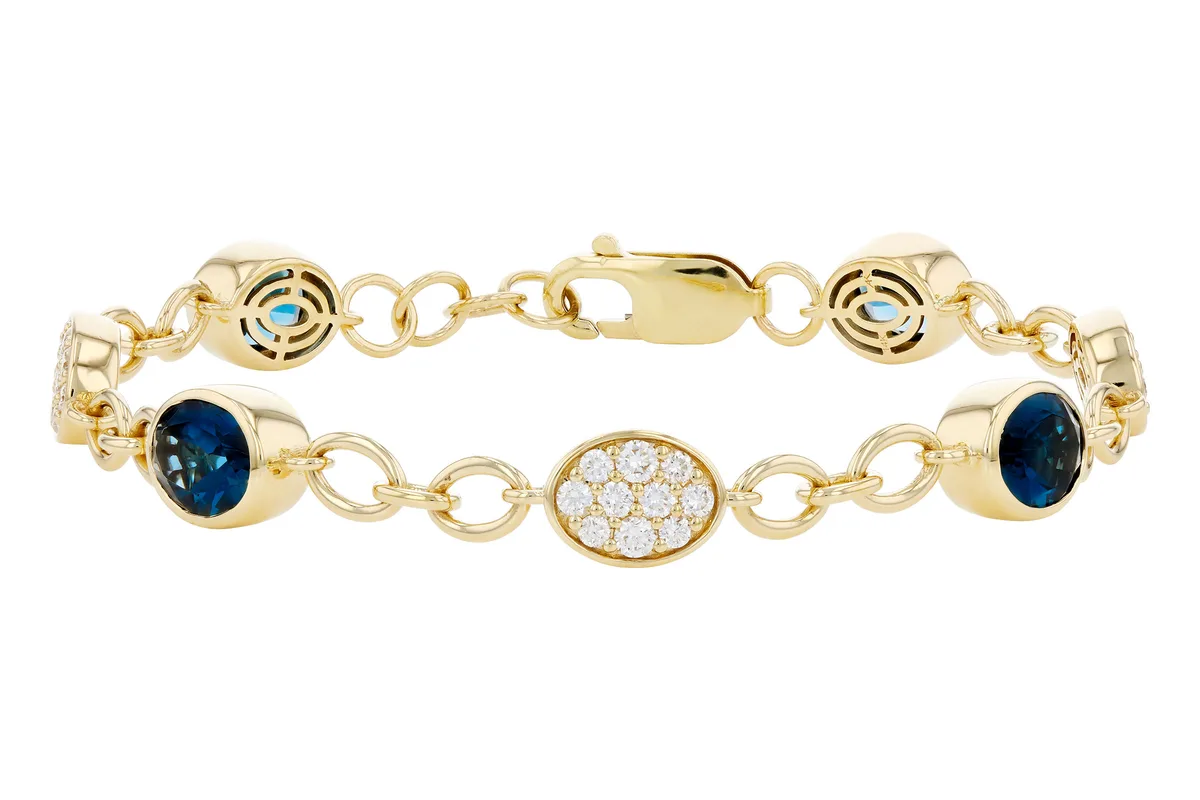 London Blue Topaz Bracelet in yellow gold