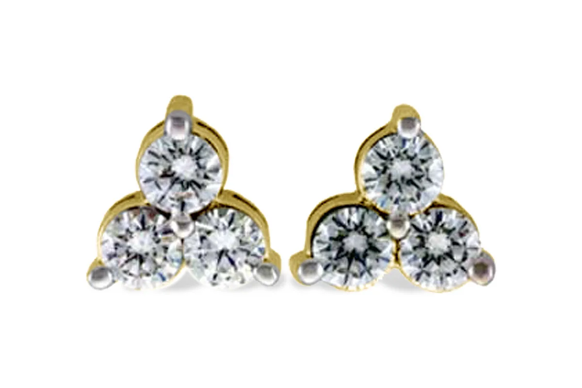 Diamond Earrings in yellow gold