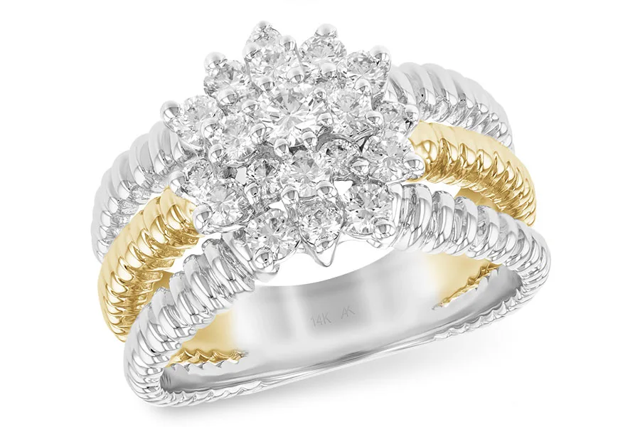 Diamond Ring in two-tone (reversed)