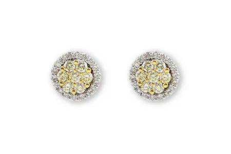 Yellow Diamond Earrings in two-tone (reversed)