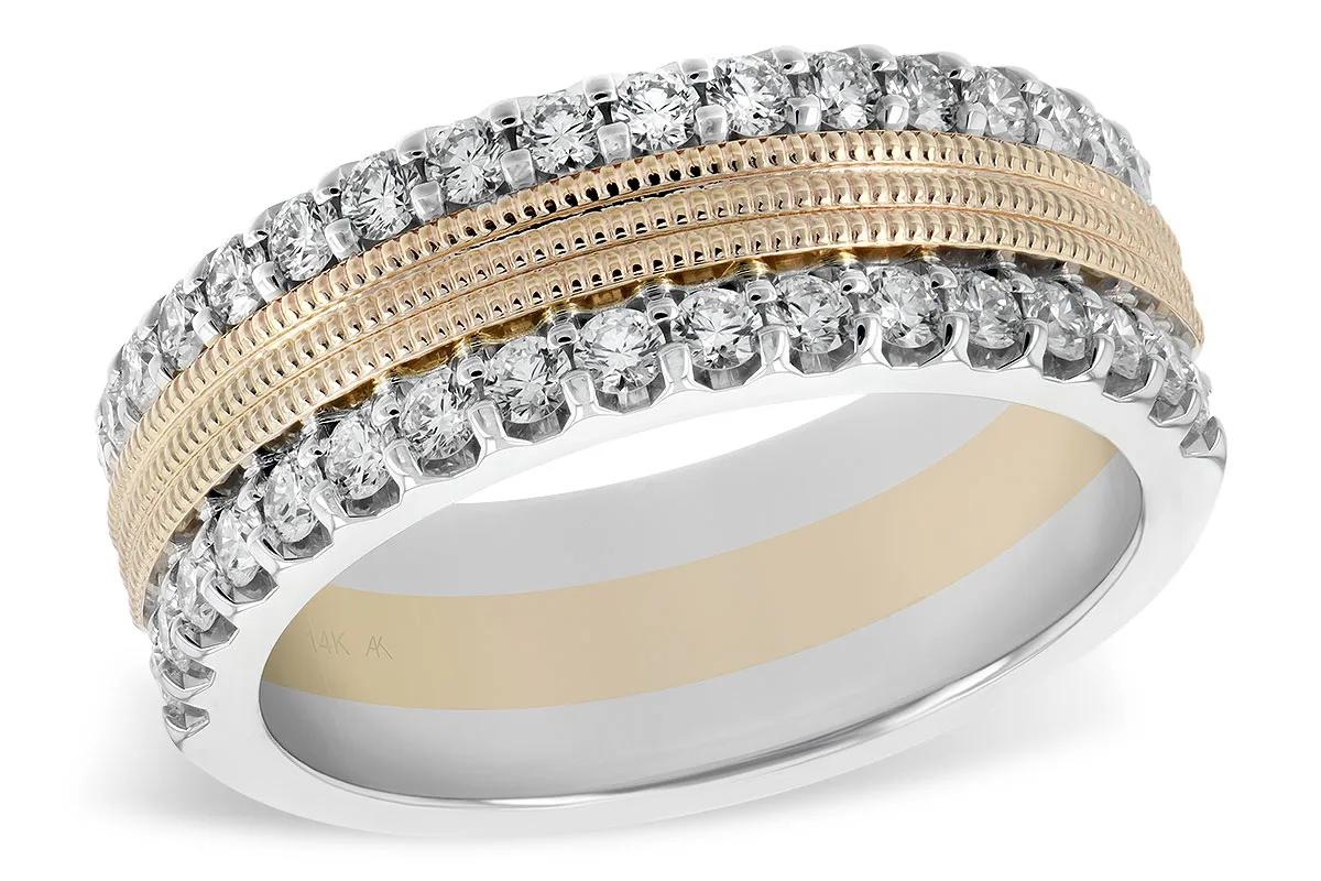 Diamond Wedding Band in two-tone (reversed)