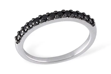 Black Diamond Wedding Band in white gold