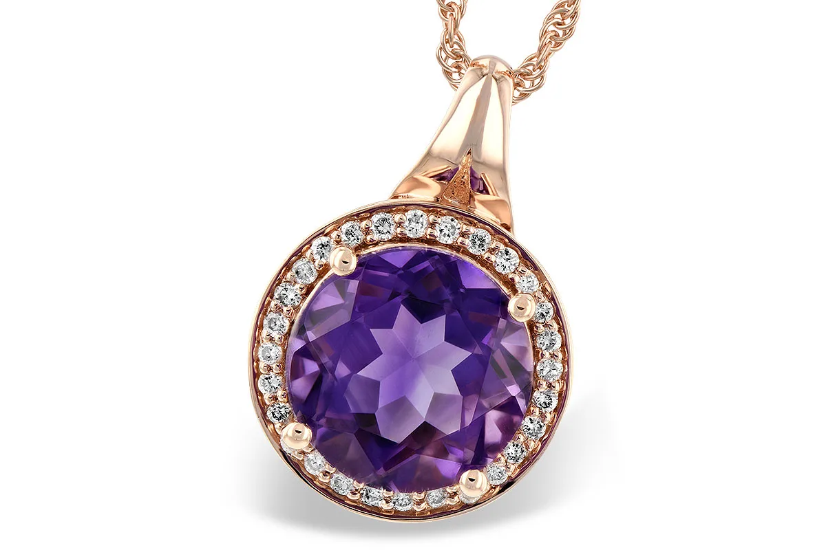 Amethyst Necklace in rose gold